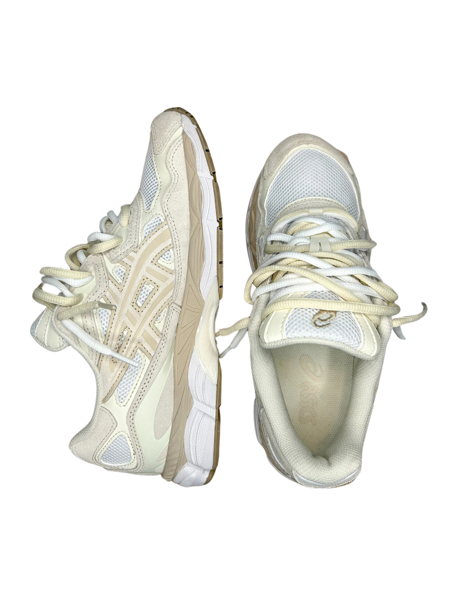 DOUBLE LACED GEL NYC WHITE/FEATHER GOLD